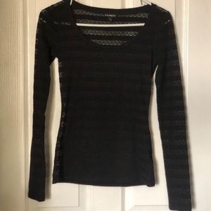 Express Black Long Sleeve Shirt- XS